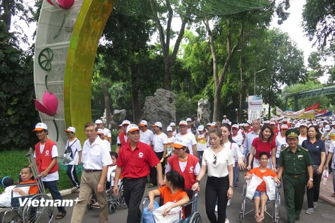 Hơn 5.000 người đi bộ hưởng ứng tháng hành động “Vì nạn nhân chất độc da cam 2016.” (Ảnh: Hoàng Hải/Vietnam+)