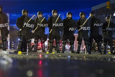 Cảnh sát chống bạo động ở Baltimore, bang Maryland. (Nguồn: AP)