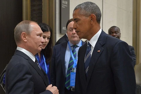 Tổng thống Mỹ Barack Obama gặp Tổng thống Nga Putin bên lề hội nghị G-20 ở Hàng Châu, Trung Quốc. (Nguồn: AFP)