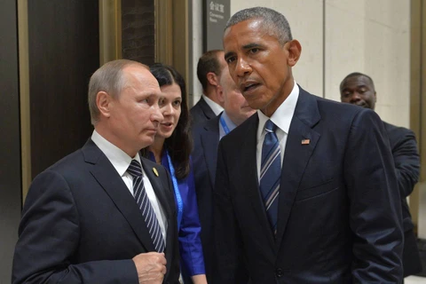 Tổng thống Mỹ Barack Obama gặp Tổng thống Nga Putin bên lề hội nghị G-20 ở Hàng Châu, Trung Quốc. (Nguồn: Reuters)