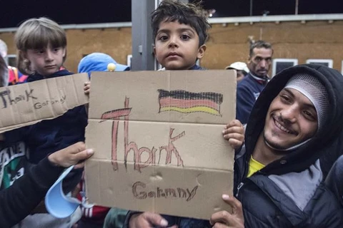 Người tị nạn ở ga Saalfeld, miền Trung nước Đức. (Nguồn: AP)
