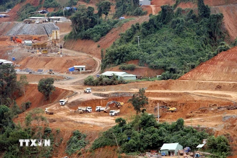 Công trường xây dựng thủy điện sông Bung 2 hồi năm 2012. (Nguồn: TTXVN)