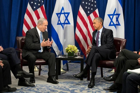 Thủ tướng Israel Benjamin Netanyahu hội đàm với Tổng thống Mỹ Barack Obama bên lề khóa họp 71 Đại hội đồng Liên hợp quốc. (Nguồn: Getty Images)