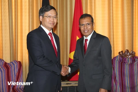 Tổng thống Timor Leste Taur Matan Ruak tiếp Indonesia, kiêm nhiệm tại Timor Leste, Hoàng Anh Tuấn đến trình Quốc thư. (Nguồn: Đại sứ quán Việt Nam tại Indonesia)