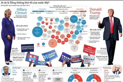 [Infographics] Ai sẽ là Tổng thống thứ 45 của nước Mỹ?