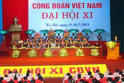 Đại hội XI Công đoàn Việt Nam. (Ảnh: Trọng Đức/TTXVN) 