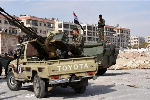 Quân đội Syria ở phía Tây Aleppo, ngày 12/11. (Nguồn: AFP)