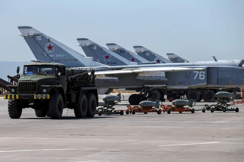 Máy bay chiến đấu của Nga tại căn cứ không quân Hmeymim. (Nguồn: Reuters)