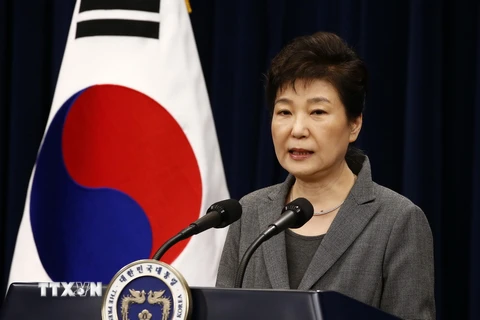 Tổng thống Hàn Quốc Park Geun-Hye phát biểu tại thủ đô Seoul ngày 29/11. (Nguồn: EPA/TTXVN)