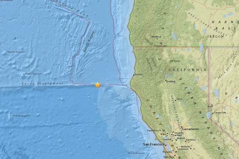 Động đất mạnh 6,5 độ Richter ở bờ biển phía Bắc California