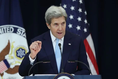 Ngoại trưởng Mỹ John Kerry phát biểu về tiến trình hòa bình tại Trung Đông. (Nguồn: AP)