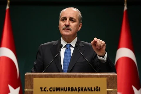Phó Thủ tướng Thổ Nhĩ Kỳ Numan Kurtulmus phát biểu trong cuộc họp báo ở Ankara, ngày 2/1. (Nguồn: AA)