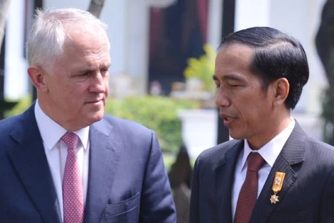 Thủ tướng Australia Malcolm Turnbull và Tổng thống Indonesia Joko Widodo. (Nguồn: theaustralian.com.au)