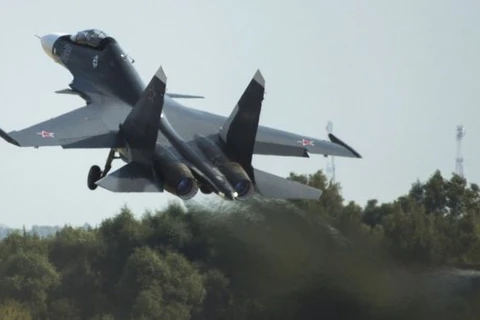 Máy bay chiến đấu Nga cất cánh từ một căn cứ quân sự ở Syria. (Nguồn: AP)