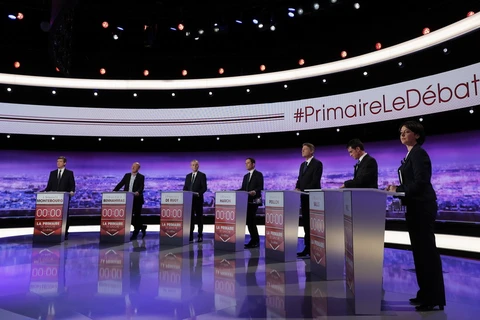 Các ứng cử viên cánh tả tranh luận truyền hình trực tiếp. (Nguồn: AFP)