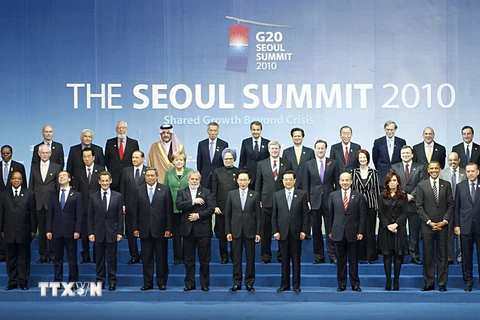 Thủ tướng Nguyễn Tấn Dũng dự Lễ khai mạc Hội nghị Cấp cao G20 tại Seoul (Hàn Quốc ), tháng 11/2010. (Ảnh: Đức Tám/TTXVN)