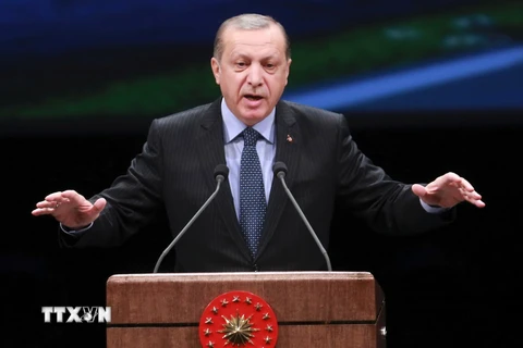 Tổng thống Thổ Nhĩ Kỳ Recep Tayyip Erdogan. (Nguồn: AFP/TTXVN)