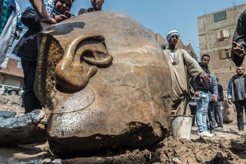 Hiện trường tìm được các bức tượng ở Cairo. (Nguồn: news.sky.com)