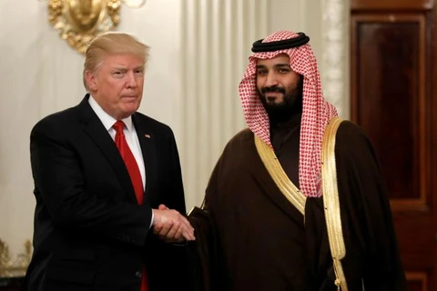 Phó Hoàng Thái tử kiêm Bộ trưởng Quốc phòng Saudi Arabia Mohammed bin Salman và Tổng thống Mỹ Donald Trump tại Nhà Trắng hôm 14/3. (Nguồn: Reuters)