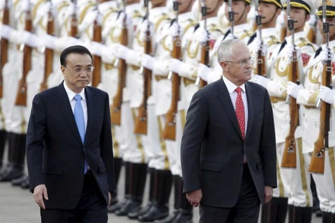 Thủ tướng Trung Quốc Lý Khắc Cường và Thủ tướng Australia Malcolm Turnbull. (Nguồn: Reuters) 