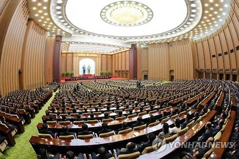 Một phiên họp toàn thể của Quốc hội Triều Tiên. (Nguồn: Yonhap)