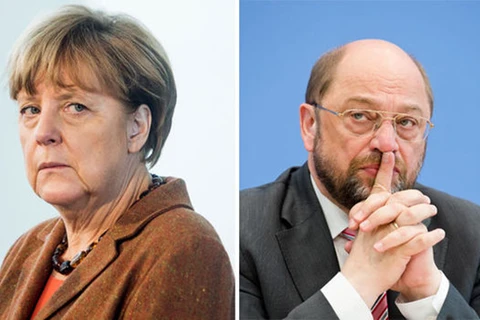 Thủ tướng Đức Angela Merkel - Chủ tịch đảng Liên minh Dân chủ Cơ đốc giáo (CDU) và đối thủ Martin Schulz, Chủ tịch đảng Dân chủ Xã hội (SPD). (Nguồn: News front)