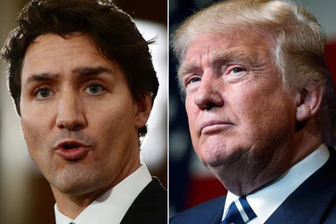 Tổng thống Mỹ Donald Trump và Thủ tướng Canada Justin Trudeau. (Nguồn: Reuters)