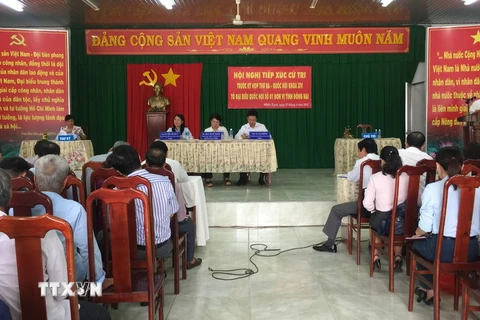 Toàn cảnh buổi tiếp xúc cử tri huyện Nhơn Trạch, Đồng Nai. (Ảnh: Sỹ Tuyên/TTXVN)