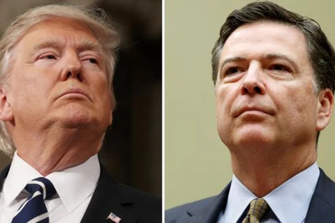 Tổng thống Mỹ Donald Trump và Giám đốc Cục Điều tra liên bang Mỹ (FBI) James Comey. (Nguồn: Reuters)