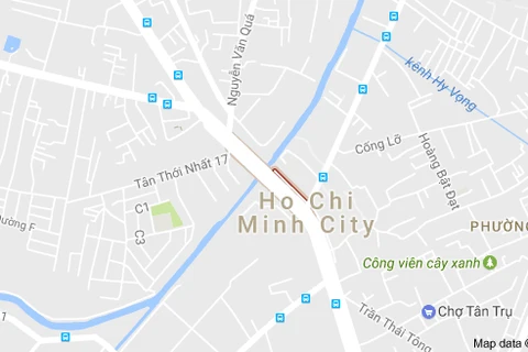 Bản đồ khu vực chân cầu Tham Lương, quận Tân Phú, Thành phố Hồ Chí Minh. (Nguồn: Google Maps)