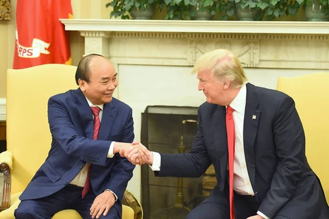 Hình ảnh Tổng thống Hoa Kỳ Trump đón Thủ tướng Nguyễn Xuân Phúc