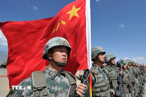Binh sĩ quân đội Trung Quốc tham gia cuộc tập trận chung tại Balykchy, Kyrgyzstan, ngày 19/9/2016. (Nguồn: AFP/TTXVN)