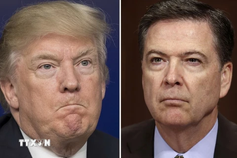 Tổng thống Mỹ Donald Trump (trái) và ông James Comey, cựu Giám đốc Cơ quan Tình báo Trung ương Mỹ (phải). (Nguồn: AFP/TTXVN)