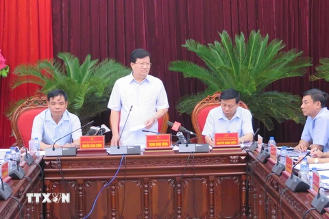 Phó Thủ tướng Trịnh Đình Dũng phát biểu tại buổi làm việc. (Ảnh: Thái Hùng/TTXVN)