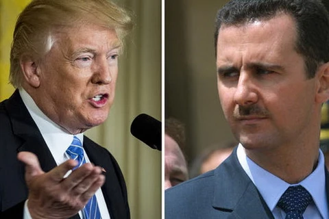 Tổng thống Mỹ Donald Trump và Tổng thống Syria Bashar al-Assad. (Nguồn: blacklistednews.com)