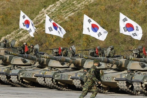Lực lượng xe tăng của quân đội Hàn Quốc. (Nguồn: AP)