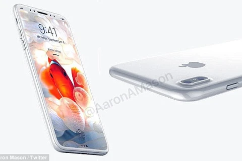 Một mẫu thiết kế được cho là iPhone 8 theo tin đồn trên mạng. (Nguồn: Aaron Mason/Biên tập viên cao cấp trang The iPhone Insider)