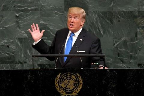 Tổng thống Mỹ Donald Trump phát biểu tại Đại hội đồng Liên hợp quốc, ngày 19/9. (Nguồn: AFP)