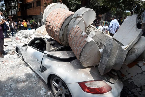 Hình ảnh hiện trường hỗn loạn sau trận động đất kinh hoàng ở Mexico