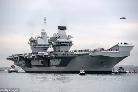 Tàu sân bay mới nhất của lực lượng Hải quân Anh - HMS Queen Elizabeth. (Nguồn: Getty Images)