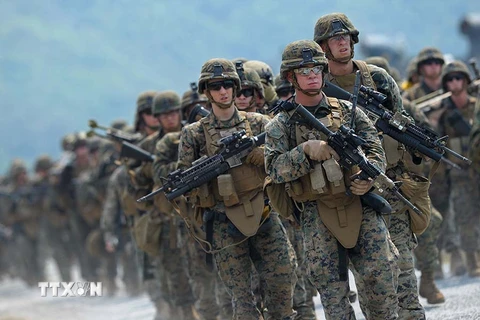 Lính thủy đánh bộ Mỹ tham gia cuộc tập trận Hổ mang Vàng năm 2013. (Nguồn: AFP/TTXVN)