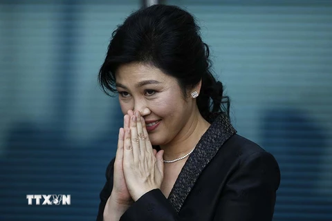 Bà Yingluck Shinawatra tới tòa án ở Bangkok, Thái Lan ngày 1/8. (Nguồn: EPA/TTXVN)