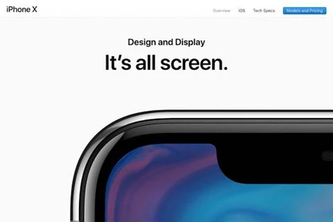 Hình ảnh và khẩu hiệu quảng cáo iPhone X gây tranh cãi trên trang web của Apple.