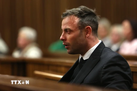 Ảnh tư liệu: Vận động viên Oscar Pistorius tại tòa án ở Pretoria, Nam Phi ngày 15/6/2016. (Nguồn: AFP/TTXVN)