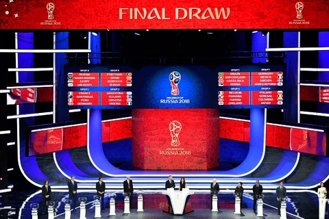 Quang cảnh lễ bốc thăm chia bảng và nhánh đấu vòng chung kết World Cup 2018, ngày 1/12. (Nguồn: AFP)