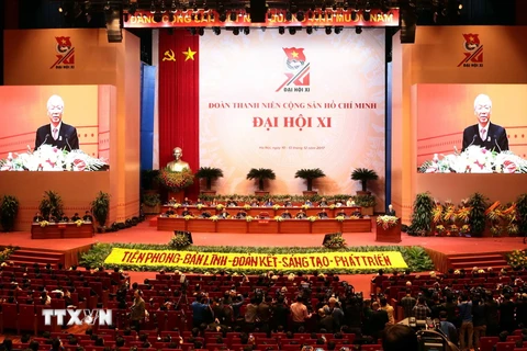 Toàn cảnh phiên trọng thể khai mạc Đại hội Đại biểu toàn quốc Đoàn Thanh niên Cộng sản Hồ Chí Minh lần thứ XI. (Nguồn: TTXVN)