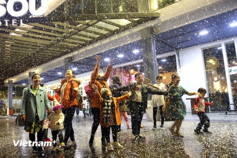 Người dân Đà Nẵng hào hứng đón Giáng sinh dưới tuyết nhân tạo