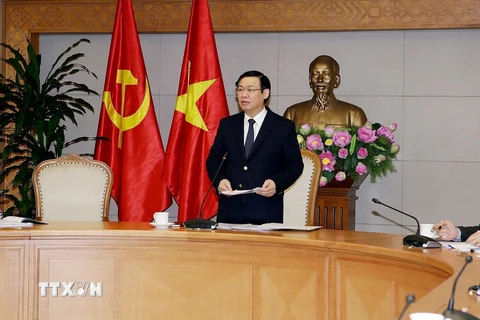 Phó Thủ tướng Vương Đình Huệ phát biểu. (Ảnh: Nguyễn Dân/TTXVN)