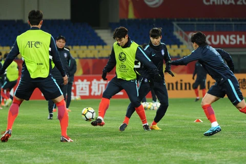 Các tuyển thủ U23 Hàn Quốc tập luyện. (Nguồn: the-afc.com)