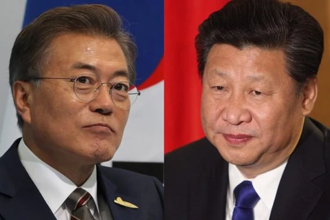 Tổng thống Hàn Quốc Moon Jae-in và Chủ tịch Trung Quốc Tập Cận Bình. (Nguồn: Wikipedia)
